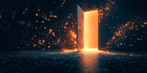 Poster - Glowing Doorway, Room, Magic, Sparkles, Fantasy, Hope, Opportunity, Portal