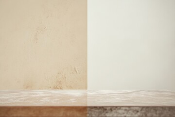 Poster - Comparison of dusty furniture surface and clean shiny surface showcasing the importance of regular cleaning practices. Generative AI