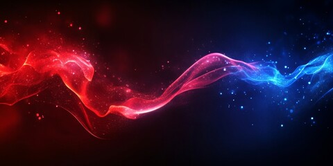 Poster - Red blue energy wave abstract background