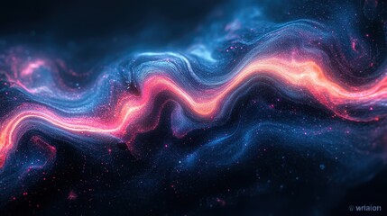 abstract cosmic energy flow, swirling nebula, dark space background, science fiction art