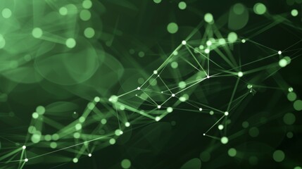 Poster - A vibrant green digital landscape featuring luminous lines and particles, representing data flow and technology.