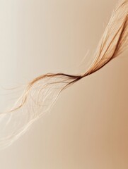 Poster - Macro shot revealing the details of a broken strand of hair against a soft background with subtle light. Generative AI