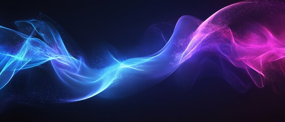Aufkleber - Abstract glowing wave, dark background, energy flow, digital art, website banner