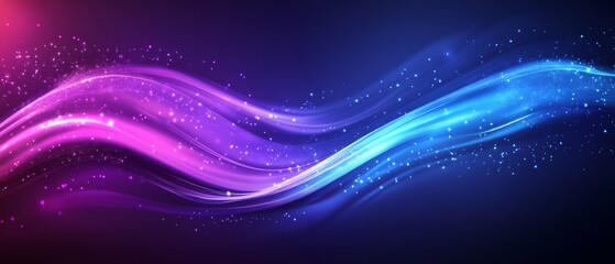 Poster - Abstract Purple Blue Waves Sparkle Background