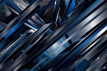 Poster - An absolutely stunning abstract composition that features sharp geometric shapes and vibrant contrasts of light