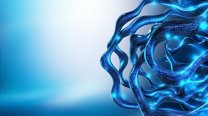 Poster - Abstract Glowing Blue Particle Design