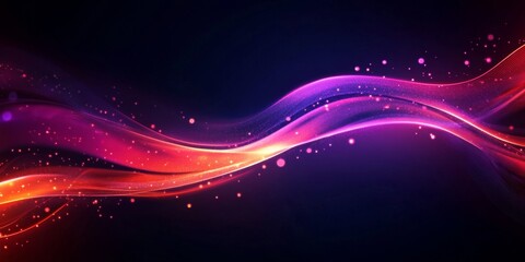 Poster - Abstract red-pink wave digital art background