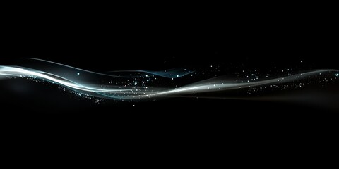 Poster - Glowing wave abstract background, dark backdrop, website header