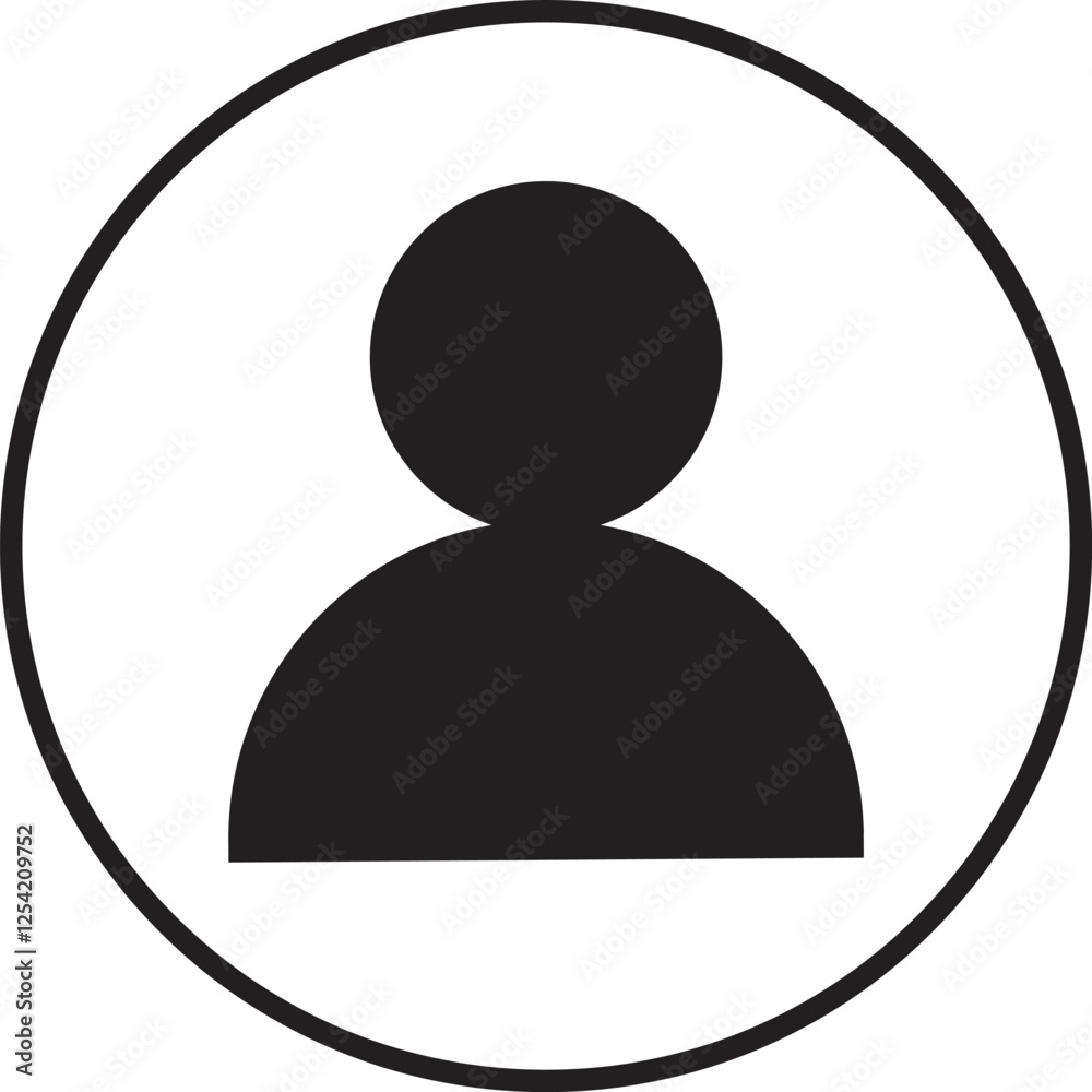 Adobe User icon Isolated flat, User profile icon within a circle next ...