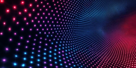 Aufkleber - Abstract glowing LED tunnel; vibrant colors, dark background; digital art