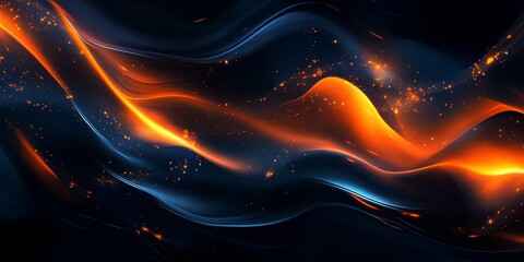 Wall Mural - abstract fiery waves digital art background (1)