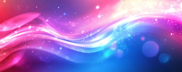 Poster - Abstract Pink Blue Wave Background Design
