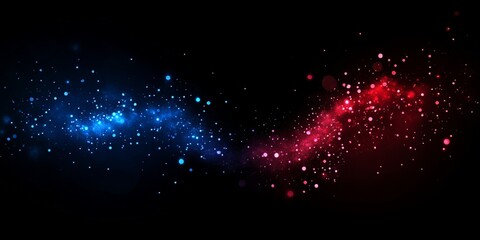 Poster - Red blue cosmic dust swirl, dark background, digital art, website banner