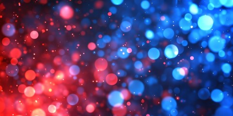 Poster - Red blue bokeh lights abstract background design