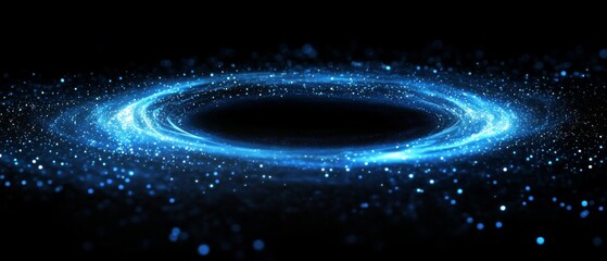 Poster - Blue cosmic swirl, dark space, galaxy background, digital art, design element