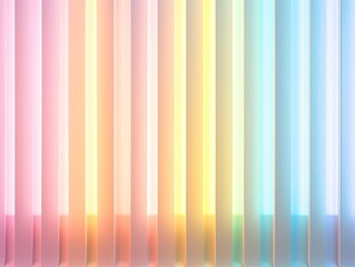 Poster - strips of color led lights in background, hazy pastel yellow pink light blue