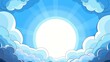 Immerse yourself in vibrant landscapes with bright blue skies, fluffy white clouds, and warm sunshine illuminating natures beauty.
