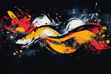 Wall Mural - colorful abstract wave design with splashes showcasing vibrant artistic expression