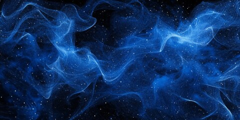 Poster - Blue nebula swirls, cosmic dust, space background, digital art, website header