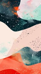Poster - pastel soft abstract background with waves.