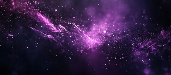 Poster - Purple cosmic dust swirls, dark background, galaxy design, website banner