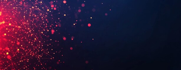 Poster - Red, gold sparks burst dark backdrop; design