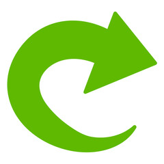 Poster - green curved arrow icon