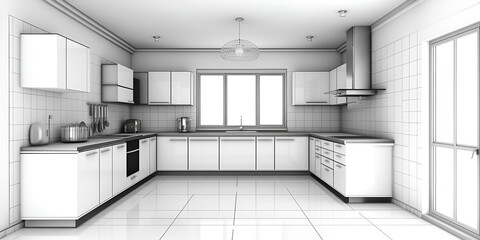 Wall Mural - planned kitchen