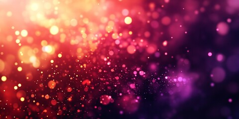 Poster - Red pink bokeh lights, dark background, festive overlay