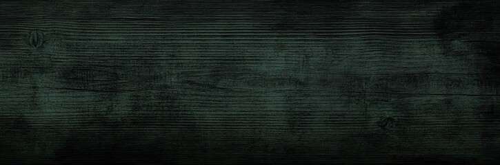 Wall Mural - Black green wood texture. Old dirty painted wooden board surface. Close-up. Rustic vintage background with space for design. Web banner. Wide. Panoramic.