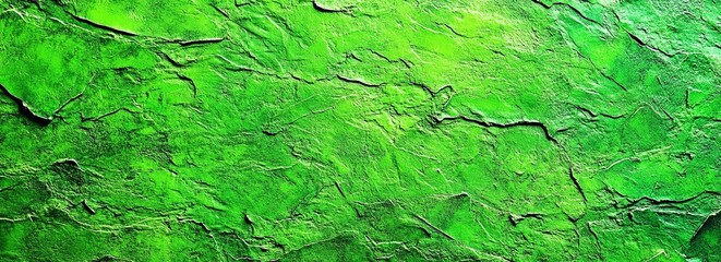 Wall Mural - Abstract bright green background. Toned rough stone texture background with copy space for design. Wide banner.