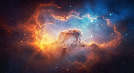 cosmic nebula-inspired textures with vibrant colors and glowing stars