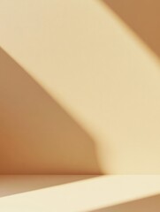 Aufkleber - Minimalistic solid color background with soft light creating geometric shadows near the bottom in a serene setting. Generative AI