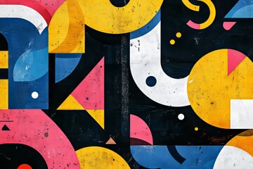 Wall Mural - vibrant geometric patterns in various colors create a lively abstract composition