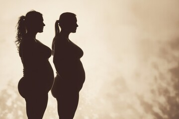 Poster - Weight loss transformation silhouette depicting remarkable change in body shape and health journey. Generative AI