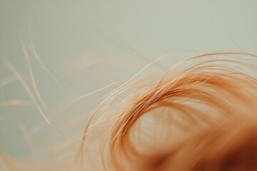Poster - Close examination of a broken strand of hair showcasing texture and color under soft lighting. Generative AI