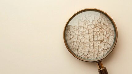 Fototapete - Exploring the details of dry, flaky skin through a magnifying glass in a close up observation. Generative AI
