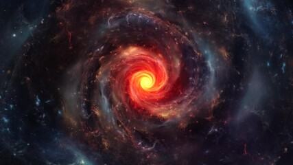 Wall Mural - Spiral galaxy in space. Rotating Nebula space animation, 4k