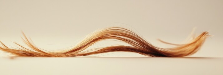 Leinwandbilder - Macro view of a broken hair strand showcasing texture and fine details under soft lighting. Generative AI