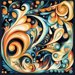Wall Mural - colorful abstract design with swirling patterns and vibrant hues in a dynamic composition