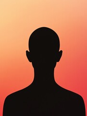 Fototapete - Silhouette of a person with bald patches against a gradient background. Generative AI