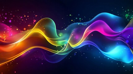 Poster - Background abstract gaming neon stripes glowing rainbow technology