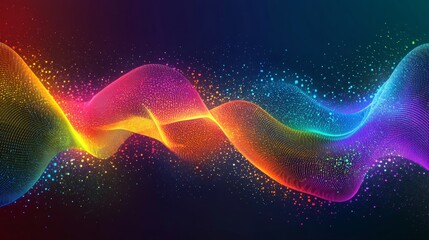 Poster - Background abstract gaming neon stripes glowing rainbow technology