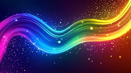 Poster - Background abstract gaming neon stripes glowing rainbow technology