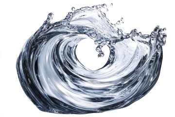 Wall Mural - Twisted water splash isolated on white background