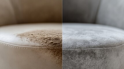 Poster - Comparison of dusty and clean furniture surfaces highlighting the effects of cleaning techniques and maintenance practices. Generative AI