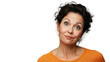 © Krtola  - Pensive mature woman making a funny face on transparent background