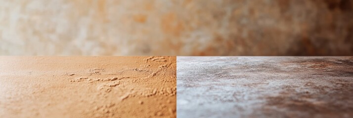 Poster - Dusty versus clean furniture surface comparison highlighting dirt and shine. Generative AI