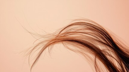 Poster - Macro shot of a broken strand of hair showcasing the delicate texture and color against a soft background. Generative AI