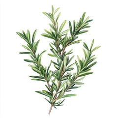 Wall Mural - Watercolor rosemary illustration makes viewers feel peaceful and natural